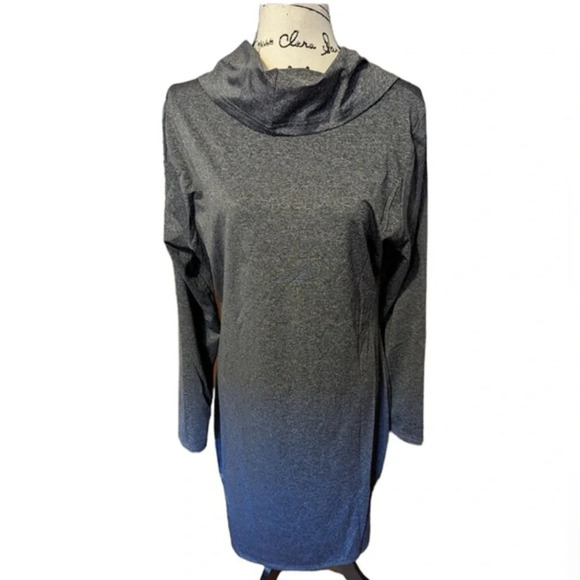 Heather Grey Cow Neck Tunic Dress- Women's X-Large - Picture 1 of 5
